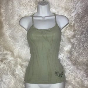 Embroidered GUESS Tie Dye Green Tank XS